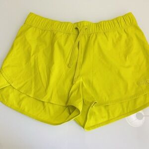 The North Face Women's Neon Green Athletic Running Shorts Size‎ Large Zip Pocket